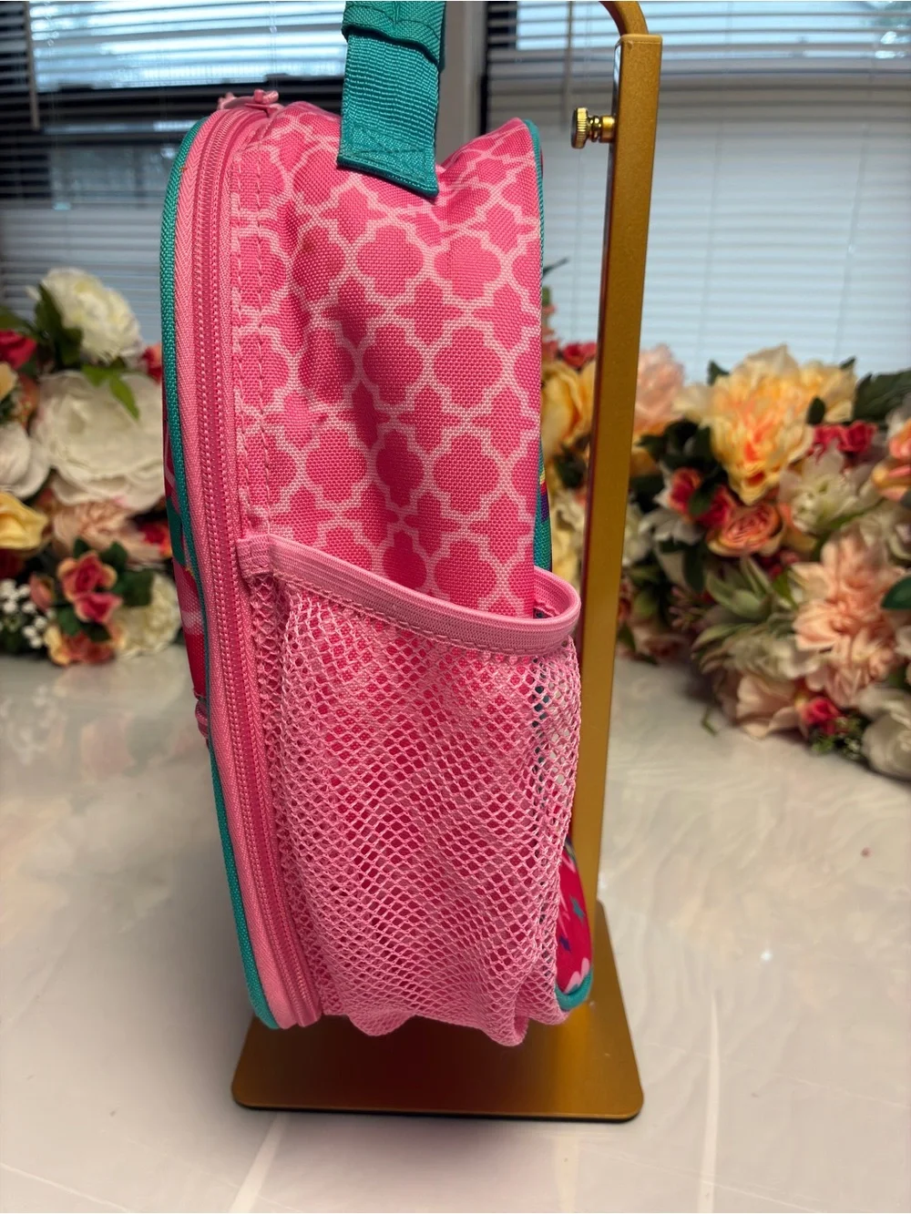 Stephen Joseph Princess Insulated Lunch Box Pink Teal Kids Zip Lunch Bag Pocket